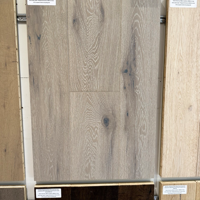 Windsor Engineered Real Wood Oak White Brushed Grey UV Lacquered